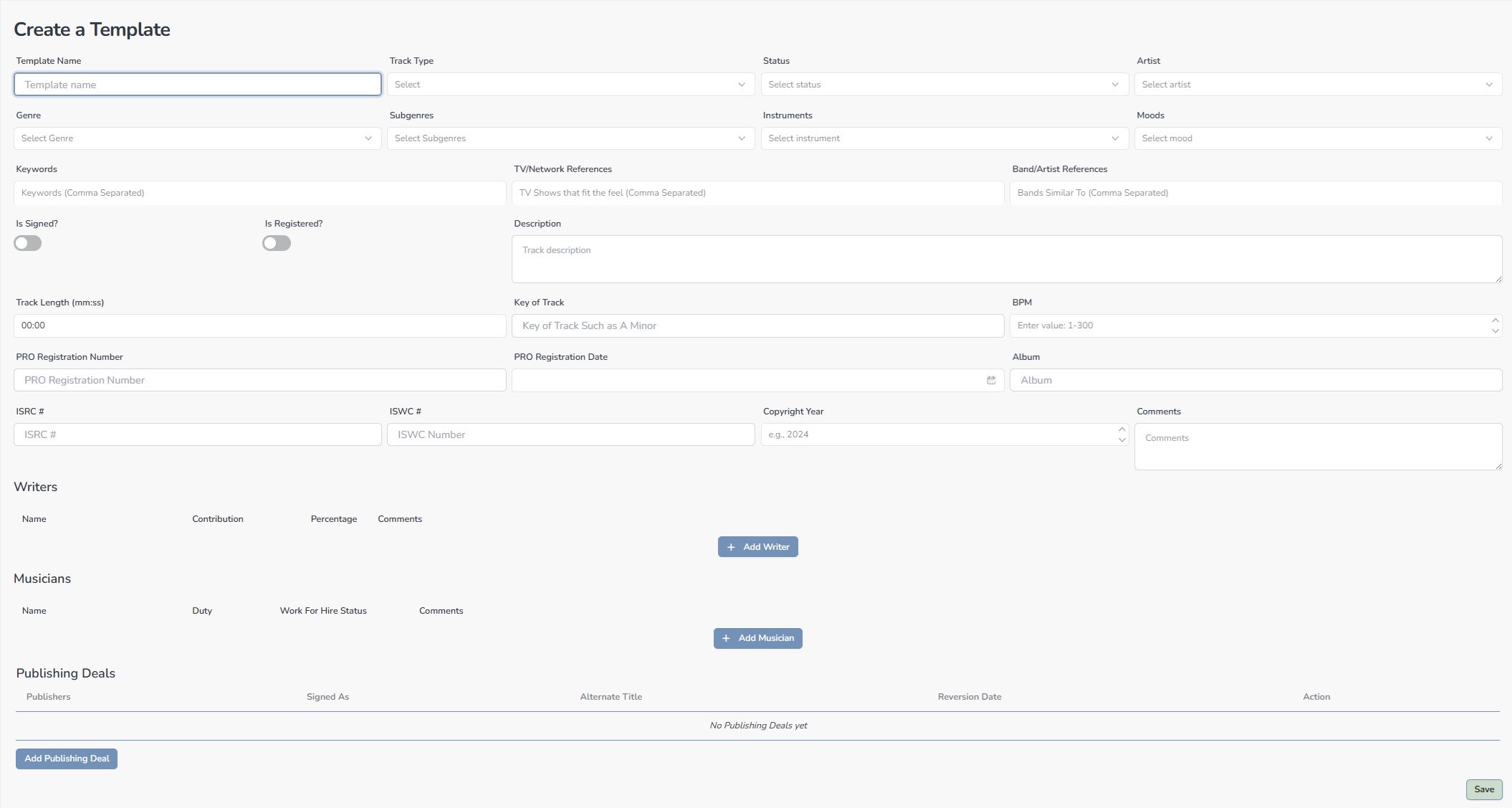 Composer Catalog Template